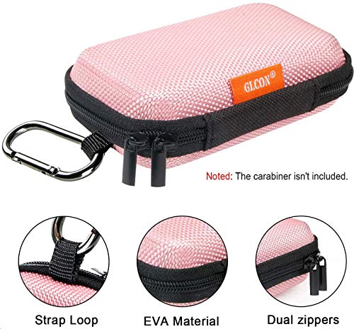 Earphone Earbud Carrying Case Holder - Lightweight Mini Universal Storage Pouch Bag for Wired Earbuds, Airpods, Bluetooth Headset, Wall Charger Adapter, USB Cable, Cell Phone Accessories - Pink - color: Pink