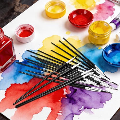 60 PCS Fine Detail Paint Brushes Set, #0#00#000 Small Paint Brushes | for Miniatures, Acrylics & Watercolor, Ultra Thin Paint Brush for Model Crafts, Touch up & Paint by Numbers