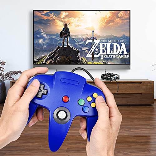 2 Pack Classic N64 Controller, miadore N64 Wired USB PC Game pad Joystick, N64 Bit USB Wired Game Stick Joy pad Controller for Windows PC MAC Linux Raspberry Pi 3 Sega Genesis (Clear Green/Blue) - color: Clear Green/Blue