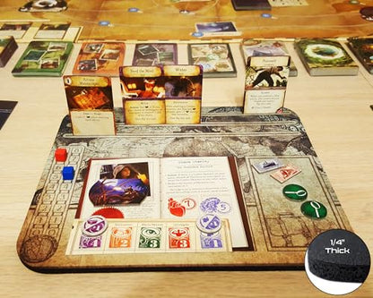 Eldritch Horror Neoprene Playmat Compact Player Dashboard for Board Game Custom Design Wooden Cubes Included