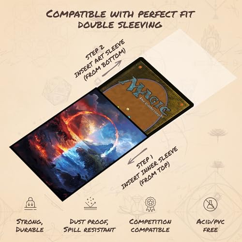 Red Blue - MTG Card Sleeves, 104ct, Standard Size, Smooth | Perfect for Double Sleeving, Smudge Resistant Matte Back, Standard 66x92mm - Compatible with Magic The Gathering & TCG Cards - color: Red Blue