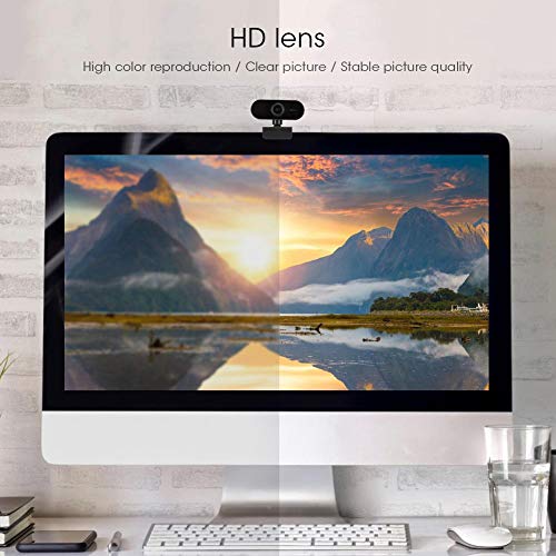 Full HD 1080P Webcam with Microphone Streaming Web Camera for Video Calling and Recording USB PC Camera Computer Camera for, Laptop & Desktop, Plug and Play, 360° Flexible