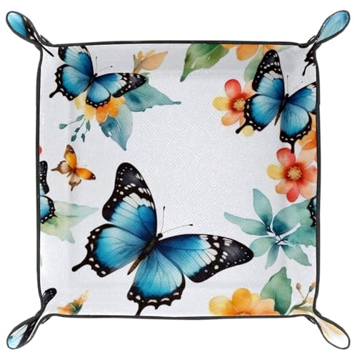 Butterflies and Floral Dice Tray Dice Rolling Tray Folding Dice Holder for Dice Games, Like RPG, DND and Other Table Games - color: Multi 17