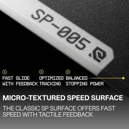 Wallhack SP-005 Glass Gaming Mouse Pad, Large, Black | Speed Surface, Esports Mousepad With Smooth Low-Friction Glide, Tempered Glass, Ergonomic Low Profile, Carry Case Included - color: SP-005 Speed | Black