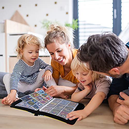LIMSTDIC Card Binder with Sleeves - 9-Pockets Card Binder Holder Compatible with TCG Trading Cards, Card Storage Album with Zipper for Boys Girls Organized Holds Up to 900 Cards - color: Black 900
