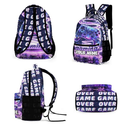 Custom Gaming Print Backpack, 17 in Laptop Bookbag for Teens | All-over print design | 900D PU nylon | Tear & abrasion resistant | Premium feel | Vibrant | Built for heavy daily use - color: Color 2 Custom