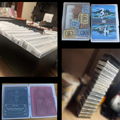 18Pcs Playing Card Deck Box, Blank Playing Card Cases, Clear Plastic Empty Playing Game Card Boxes Holder Storage Organizer,Acrylic Trading Card Case for Bank Card Business Card Game Card Snap Closed
