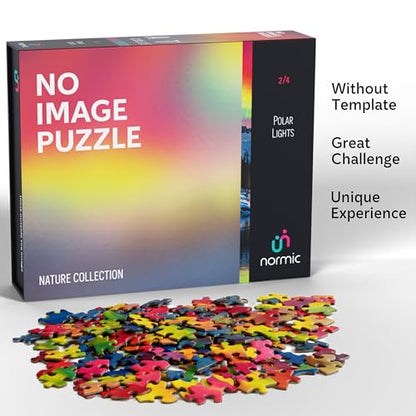 No Image Puzzle 1000 Irregular Pieces Extreme Difficult Jigsaw Challenge Adults Hardest Puzzle No Guide Ultimate Brain Teaser Hard Level Polar Lights Mystery Unique Gift - color: Polar Lights