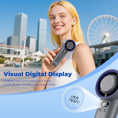 HandFan 5200mAh High Speed Handheld Turbo Fan, 13000 RPM Powerful Cooling Ice Fan, Portable Mini Fans Rechargeable, 100 Speeds Adjustable, for Summer Beach Travel Concerts, Gifts for Women(Gray) - color: Gray