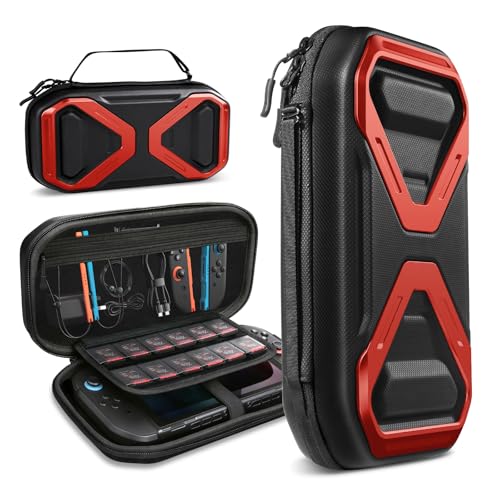SUPCASE Pro Edition Carrying Case for Nintendo Switch 2 2025, [12 Game Card Storage] [Military-Grade Protection] Spacious Portable Hard Shell Travel Bag for Switch 2 Console & Accessories, Red - color: Red, size: Pro