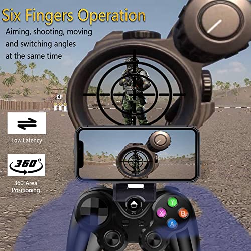 arVin Wireless Game Controller for iOS & Android, Bluetooth Gamepad Joystick with Phone Holder for iPhone 15/14/13/12, Samsung Galaxy S22/S21/S20, One Plus, TCL, Call of Duty, Apex Legends,Direct Play - color: Black