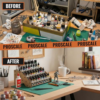 Paint Rack Organizer for Miniature & Model Paints Tabletop Paint Stand with 26mm & 36mm Holes Brush & Tool Holder Artist Room Compatible with Vallejo, Army Painter, AK (Module A) - color: Paint rack A