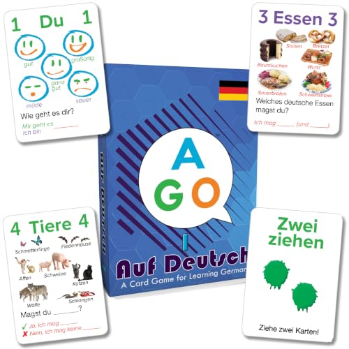 AGO Auf Deutsch - Card Game for Beginners Learning German! Practice German Conversation While Playing a Fun Card Game! - style: AGO Auf Deutsch 1