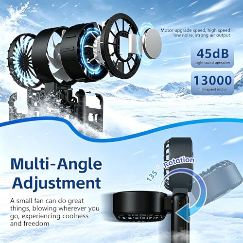 Handheld Fan with Ice Cooler, 100 Speed Infinite Adjustment Portable Turbo Fan, Semiconductor Cooling to 60°F, Rechargeable Personal Fan, Small Pocket Fan for Travel Camping Office Makeup
