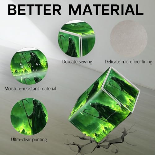 Trading Card Storage Box, Holds 100+ for MTG Cards, PU Leather with Magnetic Closure, Gothic Green Skeleton Durable Deck Box for Magic the Gathering, Trading Card Games - color: Gothic Green Skeleton