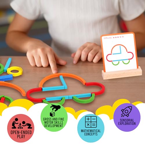 puzgic Stem Kids Toys for Creative Learning Building Educational Resources Kids Toy for Preschool and Kindergarten 3 4 5 6 Years Old Boys and Girls Brain Teaser Smart Sticks Toys