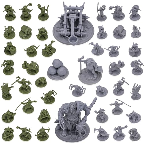 Path Gaming Fantasy Goblins Set – 46 Unpainted 28mm Figures for DND Miniatures for Dungeons & Dragons, RPG Miniatures, Bulk Tabletop DND Monster Figures for D&D Games