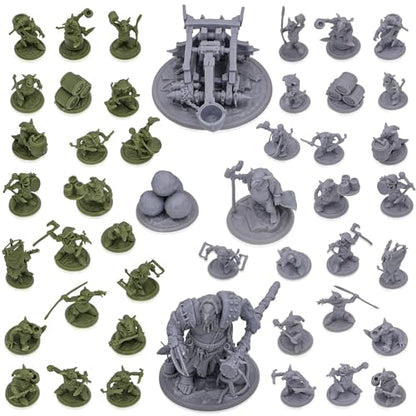 Path Gaming Fantasy Goblins Set – 46 Unpainted 28mm Figures for DND Miniatures for Dungeons & Dragons, RPG Miniatures, Bulk Tabletop DND Monster Figures for D&D Games