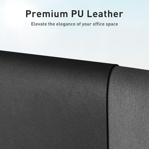 Aothia Faux Leather Desk Mat – Large Mouse Pad, Non-Slip PU Leather Blotter, Waterproof Writing Surface for Office and Home (Black, 47.2" x 23.6") - color: Black, size: 47.2" x 23.6"