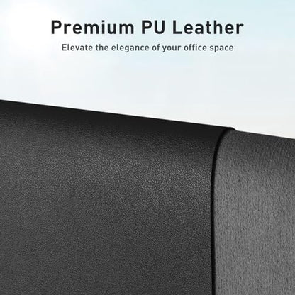Aothia Faux Leather Desk Mat – Large Mouse Pad, Non-Slip PU Leather Blotter, Waterproof Writing Surface for Office and Home (Black, 47.2" x 23.6") - color: Black, size: 47.2" x 23.6"
