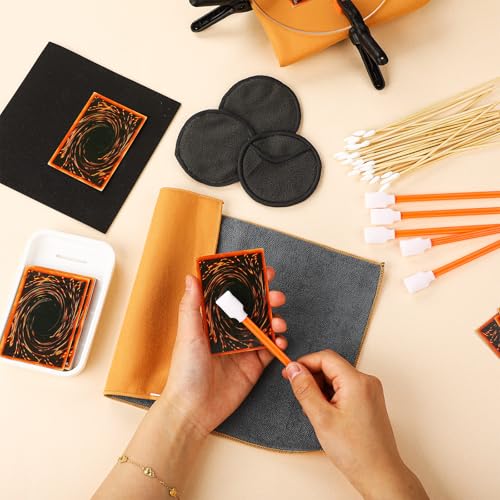 Leinuosen 228 Pcs Trade Card Flattening Kit, Card Cleaning Kit for TCG Collectors Collectible Cleaning Protect Supplies