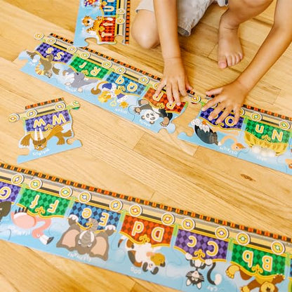 Melissa & Doug Alphabet Express Jumbo Jigsaw Floor Puzzle (27 pcs, 10 feet Long) - FSC Certified