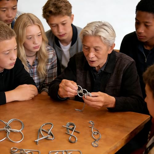 36Pcs Metal Brain Teaser Puzzles Set with Box,Metal Puzzle Games for Adults,Steel IQ Games Mind Puzzles,Steel IQ Test Iron Link Unlock Interlock Game Adults Challenge Gifts