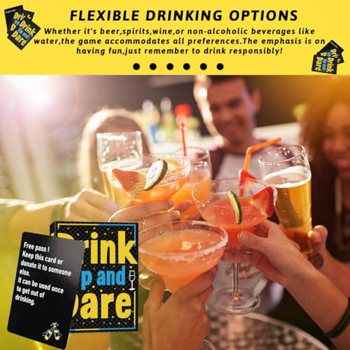 Etyishe Drinking Games for Adults,Drink Up and Dare,Adults Games for Game Nights, Exciting Card Games for Bachelorette Party Games & 21st Birthday Gift, with 50 Funny Game Cards, Spice Up Your Party