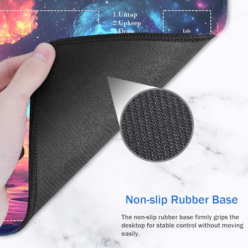 for MTG Card Playmat with Zones-Includes A Storage Bag and 6 Dice, 24 x 14 inches for TCG Playmat with Non-Slip Rubber, Game Mat, Mysterious Rotating Galaxy - color: Yux-playmats-2-2A-289