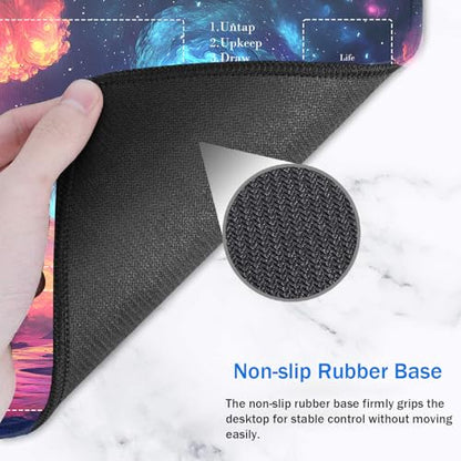 for MTG Card Playmat with Zones-Includes A Storage Bag and 6 Dice, 24 x 14 inches for TCG Playmat with Non-Slip Rubber, Game Mat, Mysterious Rotating Galaxy - color: Yux-playmats-2-2A-289