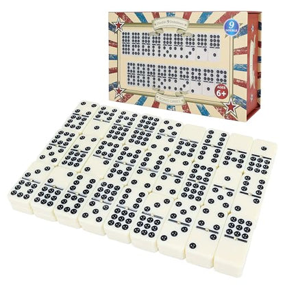 Offelec Double 9 Dominoes Set, 55 Tiles Classic Board Game in Magnetic Closure Box - Premium Dominoes for Adults, Kids & Family, Perfect for Game Night, Travel & Parties, Ages 8+ Up to 6 Players - color: Double 9 Dominoes