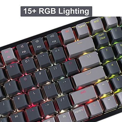 Keychron K4 Wireless Bluetooth/USB Wired Gaming Mechanical Keyboard, Compact 100 Keys RGB LED Backlit Gateron Brown Switch N-Key Rollover, Aluminum Frame for Mac Windows, Version 2 - color: Gateron Brown Switch