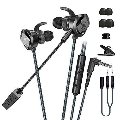 BlueFire 3.5 MM Gaming Headphone Wired Gaming Earphone Noise Cancelling Stereo Bass E-Sport Earphone with Adjustable Mic for PS4, Xbox One, Laptop, Cellphone, PC (Black)