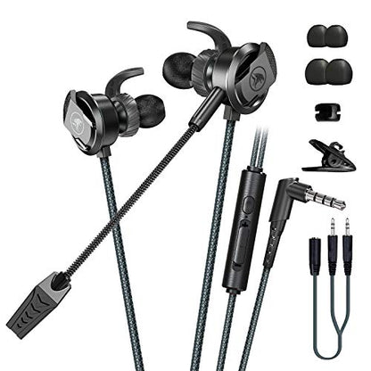BlueFire 3.5 MM Gaming Headphone Wired Gaming Earphone Noise Cancelling Stereo Bass E-Sport Earphone with Adjustable Mic for PS4, Xbox One, Laptop, Cellphone, PC (Black)