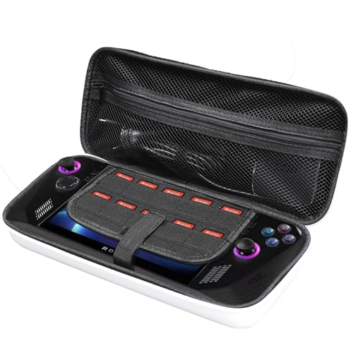 Travel Carrying Case Cover Bag for ROG Ally/Ally X, White | EVA Hard Shell Cover, Card Slot & Mesh Pocket, Fits Power Cord & Accessories, Gaming Handheld Console Protection - color: White