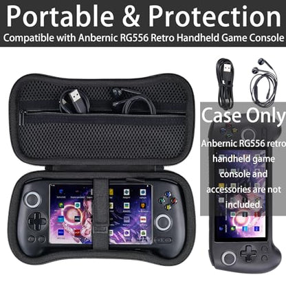 khanka Hard Travel Case for Anbernic RG557 Retro / RG556 Retro Handheld Game Console,Case Only. | Hard Shell Protection, Smooth Zipper Opening, Secure Custom Fit, Travel-Ready Portable Storage, Protective Case Only - style: Black