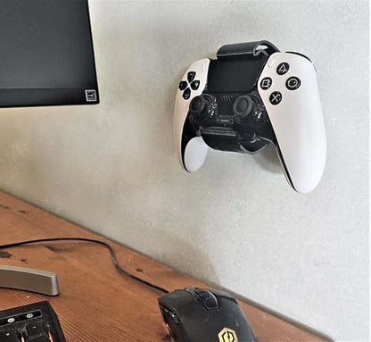 Controller Holder – Under Desk or Wall Mount Compatible with PS5 DualSense and Xbox Controllers | Quick Snap-in Design | Made in USA - color: Black, size: PS5