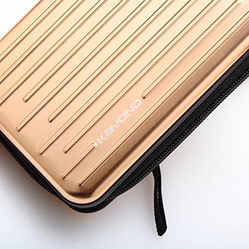 Anti-Shock Silver Aluminium Carry Travel Protective Storage Case Bag for 2.5" Inch Portable External Hard Drive HDD USB 2.0/3.0 (Golden) - color: Golden