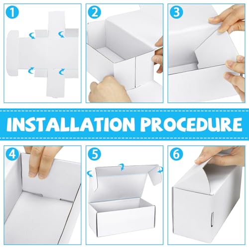 VOKOY Trading Card Storage Box with Dividers, 6 Pack • 400 Count Bulk Card Collection Case, Corrugated Cardboard Storage Box for Sports, TCG/Magic/Mtg Cards (Horizontal Length 7.5 Inch) - style: 7.5IN - 6Pack