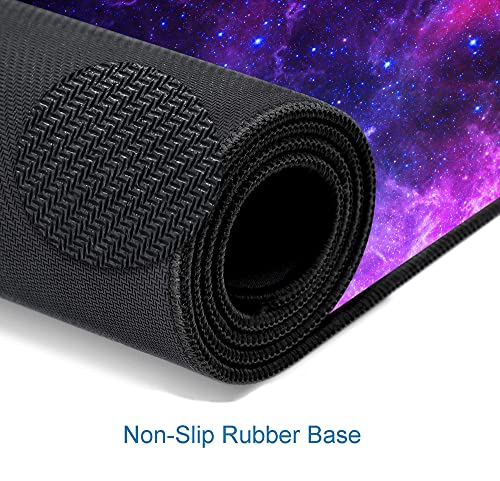Gaming Mouse Pad, Large Mouse Pads for Desk, Non-Slip Rubber Base Mousepad, Keyboard Mouse Mat Desk Pad with Stitched Edges, 31.5x11.8 inch Galaxy - color: 02 Galaxy