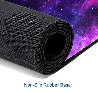 Gaming Mouse Pad, Large Mouse Pads for Desk, Non-Slip Rubber Base Mousepad, Keyboard Mouse Mat Desk Pad with Stitched Edges, 31.5x11.8 inch Galaxy - color: 02 Galaxy