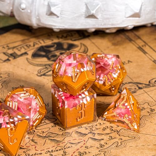 7PCS Tooth Monster Dice Set,Handmade Sharp Edge Dice Set D&D RPG Polyhedral Die,for Dungeons and Dragons TTRPG Games Roleplaying Games Pathfinder,with Gift Box - color: Tooth Monster