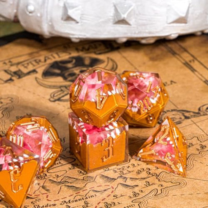 7PCS Tooth Monster Dice Set,Handmade Sharp Edge Dice Set D&D RPG Polyhedral Die,for Dungeons and Dragons TTRPG Games Roleplaying Games Pathfinder,with Gift Box - color: Tooth Monster