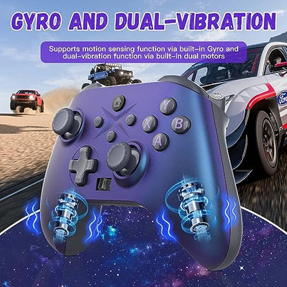 Xexvyrin Wireless Controller for X-box One, X-box Series X/S, PC, Switch, iOS, Android, LED Gaming Controller with TURBO, Macro Function, 6-Axis Gyro, 3.5mm Audio Jack, WiFi Connectivity (Metallic Blue) - color: Metallic Blue