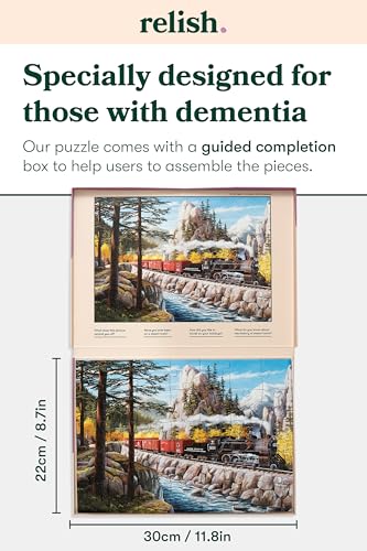 Relish Large Piece Puzzles for Seniors, 35 Piece Steam Train Jigsaw Puzzle, Dementia Products for Elderly - style: Steam Train
