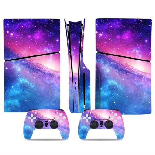Console Skin Sticker Wrap Compatible with PS5 Slim Disc (Purple) | Protective Vinyl Decal, Game Controller Cover - color: Purple