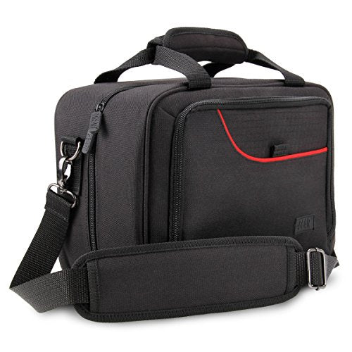 USA Gear Sling Bag Compatible with Nintendo Switch 2, Dock Station, Gamecube / Pro Controller, Joy Cons & more Nintendo Switch 2 Accessories - Customizable Interior, Shoulder Strap - Red - color: Red and Red