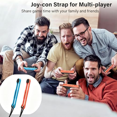 Wrist Straps Compatible with Nintendo Switch 2, Replacement Wrist Strap for Joycon 2 Controller, Safety Lanyard for Joy Con 2 (Blue&Red) - color: Blue&Red