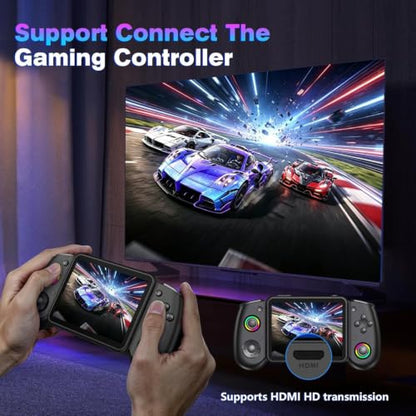 RG43H Pro Retro Handheld Game Console, 4.3 Inch Retro Gaming Console with 4000mAh Battery, RK3562 Opensource Hand Held Games Console, EmuELEC&RGBOX Dual Systems Video Console, HDMI TV Output, Black - color: Black