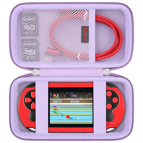 Elonbo Carrying Case for TaddToy/WELLST·G/Beijue/FAMILY POCKET/CCTU/X- JOYKIDS/GREENCREEK/Beico/KAVOYI/GuaiyeyeAP/TEBIYOU Handheld Game Console, Portable Electronic Gaming Player Bag, Purple - color: Purple